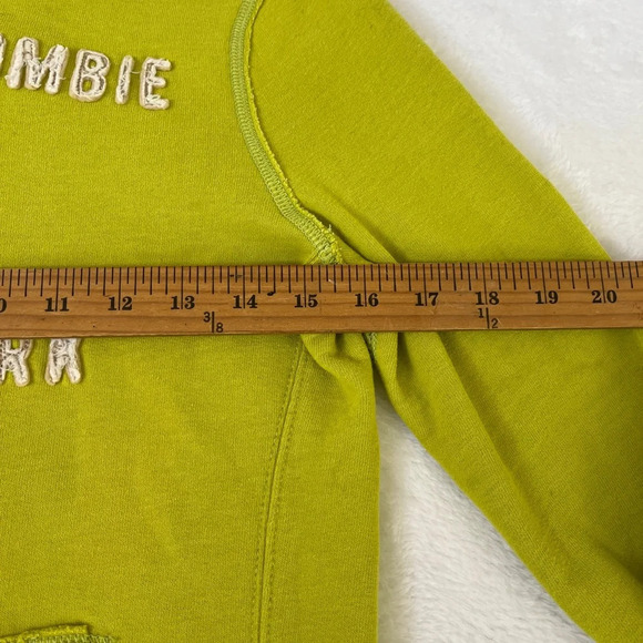 Vintage Abercrombie Size XL Hoodie Sweatshirt Lime Green A&F Preppy Double Zip - Picture 9 of 11
